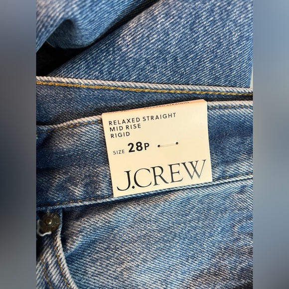 J.Crew petite Mid-rise relaxed straight jean with velvet stripe - Picture 11 of 13